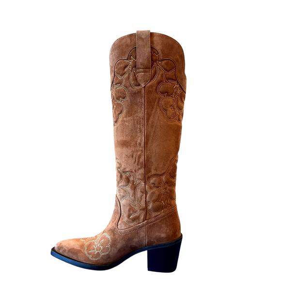 STUART WEITZMAN Felix Boots Brown Suede Made in Spain Size 37.5 | US 7 New - Picture 5 of 16